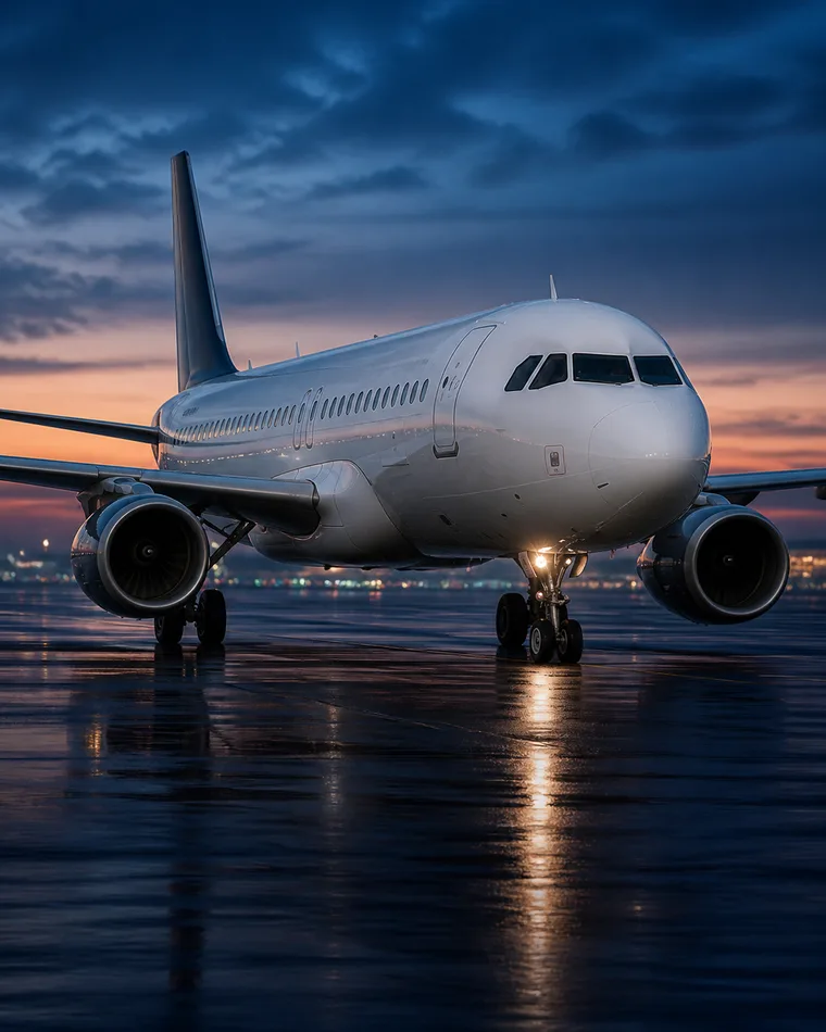 An Airbus A320 on the apron